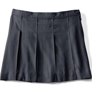 Lands’ End School Uniform Girls Solid Box Pleat Skirt Above Knee(Black)