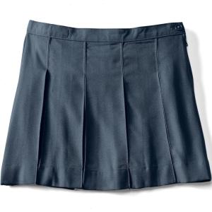 Lands’ End School Uniform Girls Solid Box Pleat Skirt Above Knee(Classic Navy)