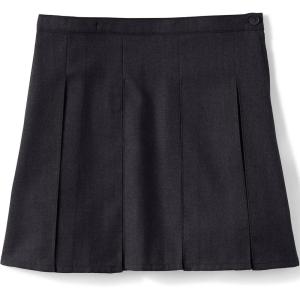 Lands’ End School Uniform Girls Solid Box Pleat Skirt Top of Knee(Black)