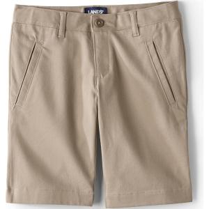 Lands’ End School Uniform Girls Stretch Chino Bermuda Shorts(Khaki)