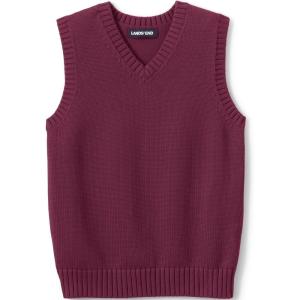 Lands’ End School Uniform Kids Cotton Modal Sweater Vest(Burgundy)