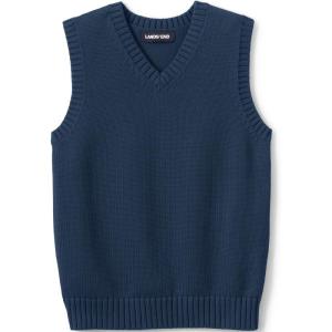 Lands’ End School Uniform Kids Cotton Modal Sweater Vest(Classic Navy)