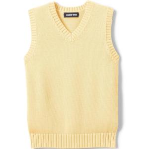 Lands’ End School Uniform Kids Cotton Modal Sweater Vest(Maize)