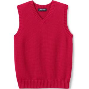 Lands’ End School Uniform Kids Cotton Modal Sweater Vest(Red)