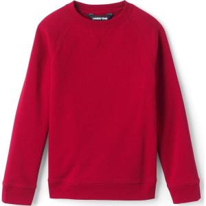 Lands’ End School Uniform Kids Crew Sweatshirt(Red)