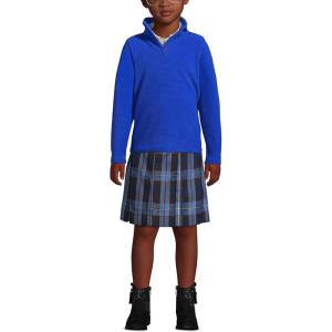 Lands’ End School Uniform Kids Lightweight Fleece Quarter Zip Pullover(Cobalt)