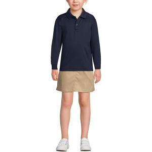 Lands’ End School Uniform Kids Long Sleeve Rapid Dry Polo Shirt(Classic Navy)