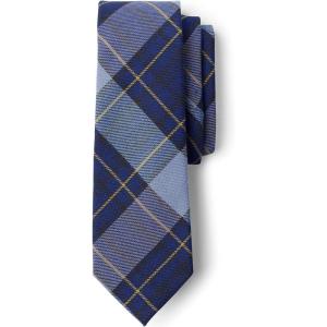 Lands’ End School Uniform Kids Plaid To Be Tied Tie(Classic Navy Plaid)