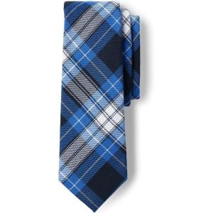 Lands’ End School Uniform Kids Plaid To Be Tied Tie(Clear Blue Plaid)