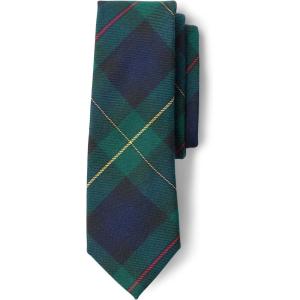 Lands’ End School Uniform Kids Plaid To Be Tied Tie(Hunter/Classic Navy Plaid)