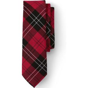 Lands’ End School Uniform Kids Plaid To Be Tied Tie(Red/Black Plaid)
