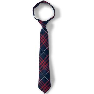 Lands’ End School Uniform Kids Pre Tied Tie(Classic Navy Large Plaid)