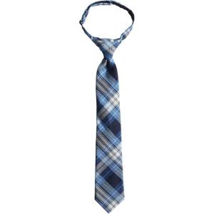 Lands’ End School Uniform Kids Pre Tied Tie(Clear Blue Plaid)