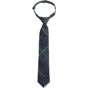 Lands’ End School Uniform Kids Pre Tied Tie(Hunter/Classic Navy Plaid)