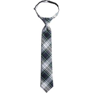Lands’ End School Uniform Kids Pre Tied Tie(White Plaid)
