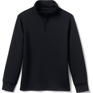 Lands’ End School Uniform Kids Quarter Zip Pullover(Black)
