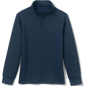 Lands’ End School Uniform Kids Quarter Zip Pullover(Classic Navy)