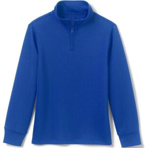 Lands’ End School Uniform Kids Quarter Zip Pullover(Cobalt)