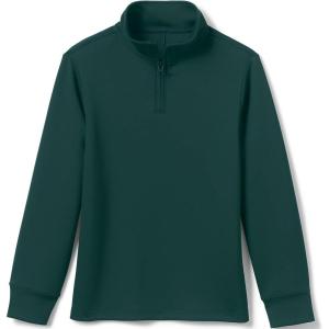 Lands’ End School Uniform Kids Quarter Zip Pullover(Evergreen)