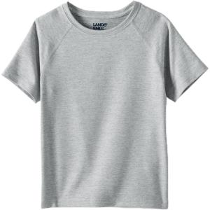 Lands’ End School Uniform Kids Short Sleeve Active Tee(Gray Heather)