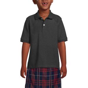 Lands’ End School Uniform Kids Short Sleeve Mesh Polo Shirt(Black)