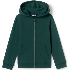 Lands’ End School Uniform Kids Zip Front Sweatshirt(Evergreen)