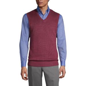 Lands’ End School Uniform Men’s Cotton Modal Sweater Vest(Burgundy)