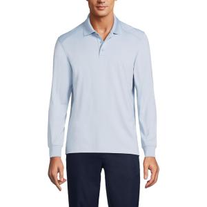 Lands’ End School Uniform Men’s Long Sleeve Rapid Dry Polo Shirt(Blue)
