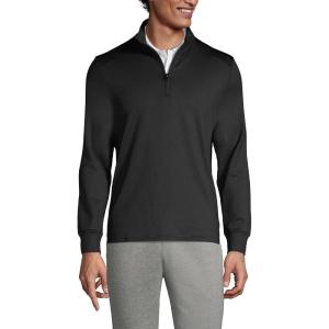 Lands’ End School Uniform Men’s Quarter Zip Pullover(Black)