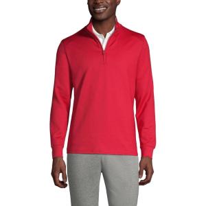 Lands’ End School Uniform Men’s Quarter Zip Pullover(Red)