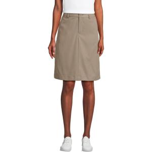 Lands’ End School Uniform Women’s Chino Skirt with Shorts Underneath – 23″ Length Stretch Fabric, 5 Pockets, Machine Washable(Khaki)