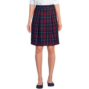 Lands’ End School Uniform Women’s Plaid Skort Top of Knee(Classic Navy Large Plaid)