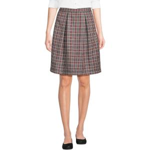 Lands’ End School Uniform Women’s Plaid Skort Top of Knee(Gray Heather/Maroon Plaid)