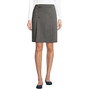 Lands’ End School Uniform Women’s Ponte Button Front Skort(Charcoal Heather)