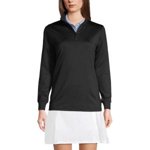 Lands’ End School Uniform Women’s Quarter Zip Pullover(Black)