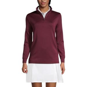 Lands’ End School Uniform Women’s Quarter Zip Pullover(Burgundy)