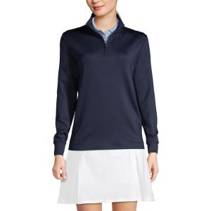 Lands’ End School Uniform Women’s Quarter Zip Pullover(Classic Navy)