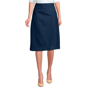 Lands’ End School Uniform Women’s Solid A-line Skirt Below The Knee(Academic Classic Navy)