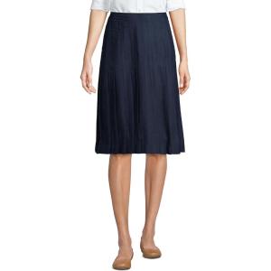 Lands’ End School Uniform Women’s Solid Pleated Skirt Below The Knee(Classic Navy)