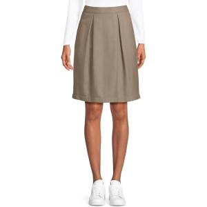 Lands’ End School Uniform Women’s Solid Pleated Skort Top of Knee(Khaki)
