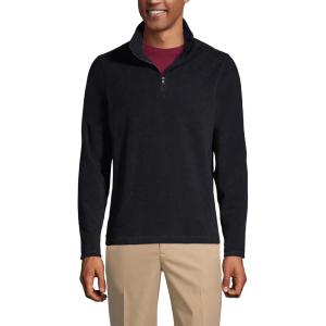 Lands’ End School Uniform Young Men’s Lightweight Fleece Quarter Zip Pullover(Black)