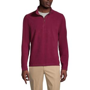 Lands’ End School Uniform Young Men’s Lightweight Fleece Quarter Zip Pullover(Burgundy)