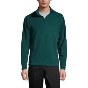Lands’ End School Uniform Young Men’s Lightweight Fleece Quarter Zip Pullover(Evergreen)