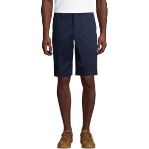 Lands’ End School Uniform Young Men’s Plain Front Blend Chino Shorts(Classic Navy)