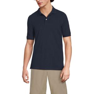 Lands’ End School Uniform Young Men’s Short Sleeve Mesh Polo Shirt(Classic Navy)