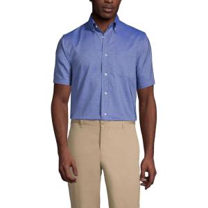 Lands’ End School Uniform Young Men’s Short Sleeve Oxford Dress Shirt(French Blue)