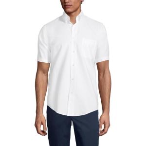 Lands’ End School Uniform Young Men’s Short Sleeve Oxford Dress Shirt(White)