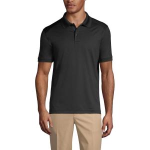 Lands’ End School Uniform Young Men’s Short Sleeve Rapid Dry Polo Shirt(Black)