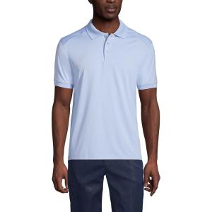 Lands’ End School Uniform Young Men’s Short Sleeve Rapid Dry Polo Shirt(Blue)