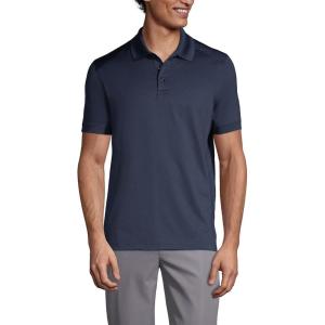 Lands’ End School Uniform Young Men’s Short Sleeve Rapid Dry Polo Shirt(Classic Navy)